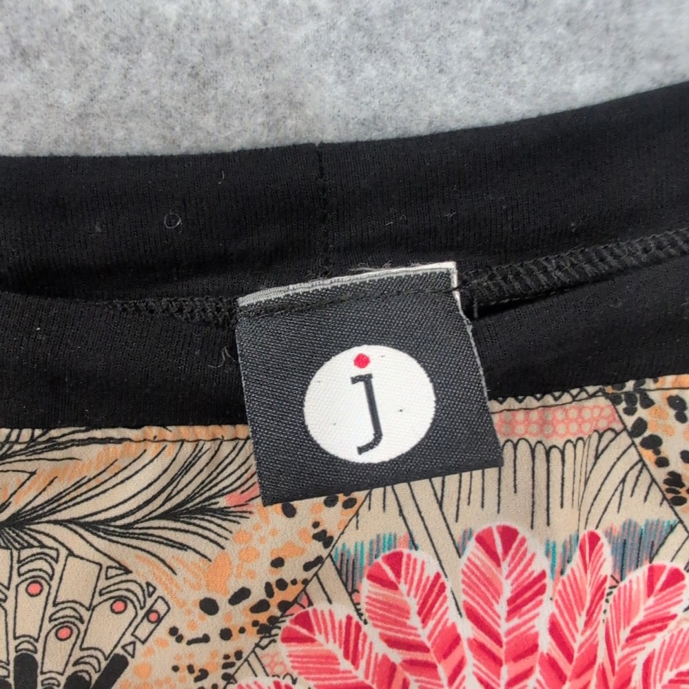 J by J Jill Womens Dolman Sleeve Blouse Geometric Print Black Trim Top M - Picture 2 of 3